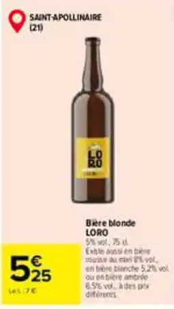 Carrefour LORO Bière blonde offre