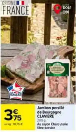 Carrefour CLAVIERE Jambon persillé de Bourgogne offre