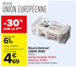 Carrefour Market LEDUC DUEZ Beurre demi-sel offre