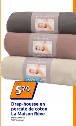 Action La Maison Rêve Drap-housse en percale de coton offre