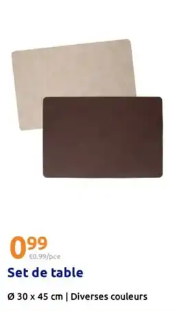 Action Set de table offre