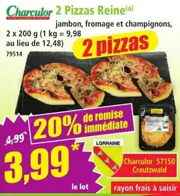 Norma Charcular 2 Pizzas Reine offre