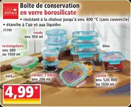 Norma CASA ROYALE Boîte de conservation en verre borosilicate offre