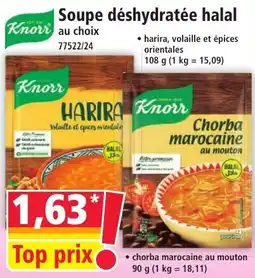 Norma Knorr Soupe déshydratée halal offre