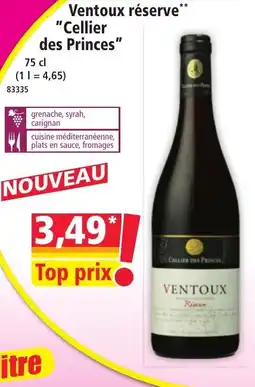 Norma Ventoux réserve Cellier des Princes offre