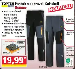 Norma TOPTEX Pantalon de travail Softshell Homme offre
