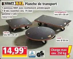 Norma KRAFT Planchette de transport offre