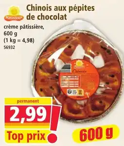 Norma Matindoux Chinois aux pépites de chocolat offre