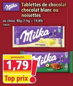 Norma Milka Tablettes de chocolat offre