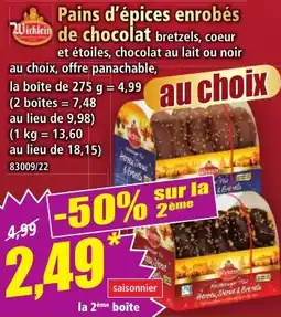 Norma Wichlein Pains d'épices enrobés de chocolat offre