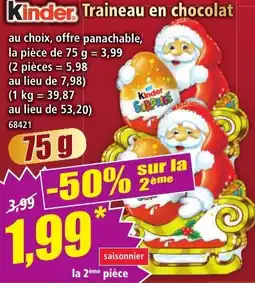 Norma Kinder Traineau en chocolat offre