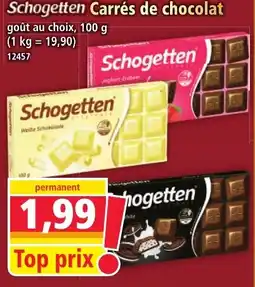 Norma Schogetten Carrés de chocolat offre