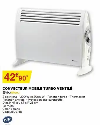 Convecteur mobile turbo ventilé