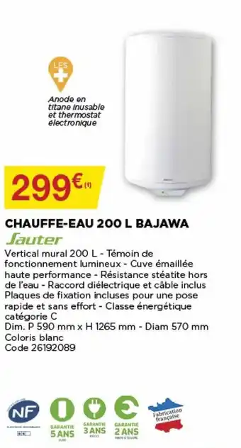 Bricomarché Chauffe-eau 200 L bajawa offre