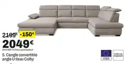 BUT Colby Cangle convertible angle U tissu offre