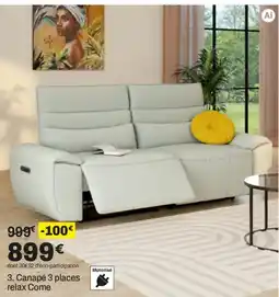 BUT Come Canapé 3 places relax offre