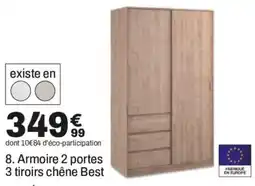 BUT Best Armoire 2 portes 3 tiroirs chêne offre