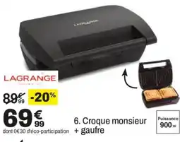 BUT LAGRANGE Croque monsieur + gaufre offre