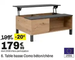 BUT Como Table basse béton/chêne offre