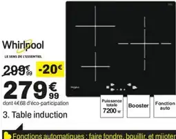 BUT Whirlpool Table induction offre