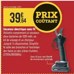 Bricorama Sécatore électrique sans fil offre