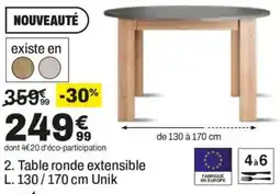 BUT Unik Table ronde extensible offre