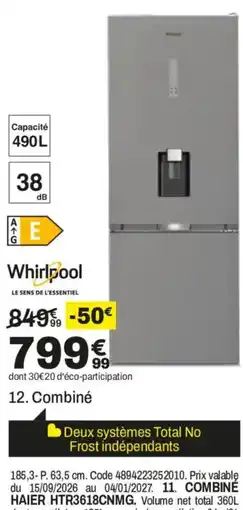 BUT Whirlpool Combinaison offre