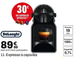 BUT DeLonghi Expresso à capsules offre