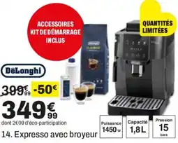 BUT DeLonghi Expresso avec broyeur offre