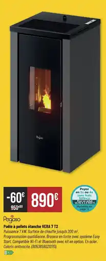 Bricorama Pegoso Poêle à pellets étanche VERA 7 T2 offre