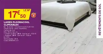 Bricomarché Lames flooracool clipsables offre