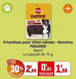 Coccinelle Supermarché Pedigree Ranchos JERKIES Bœuf offre
