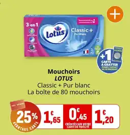 Coccinelle Supermarché LOTUS Mouchoirs Classic + Pur blanc offre