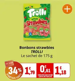Coccinelle Supermarché TROLLI Bonbons strawberries offre