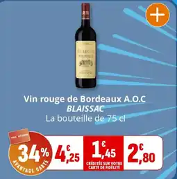 Coccinelle Supermarché BLAISAC Vin rouge de Bordeaux A.O.C offre