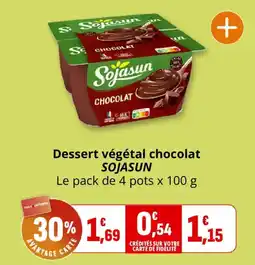 Coccinelle Supermarché Sojasun dessert végétal chocolat offre