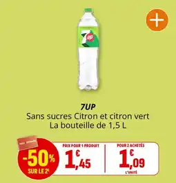Coccinelle Supermarché 7UP Sans sucres Citron et citron vert offre
