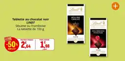 Coccinelle Supermarché LINDT Tablette au chocolat noir offre