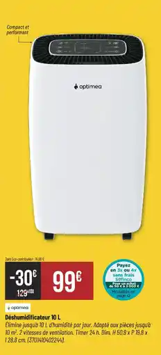 Bricorama optimea Déshumidificateur 10 L offre