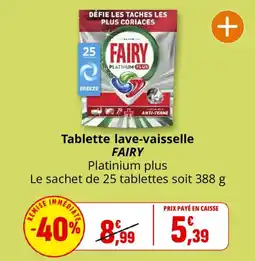 Coccinelle Supermarché FAIRY Tablette lave-vaisselle offre