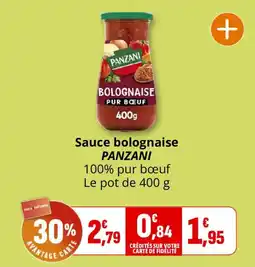 Coccinelle Supermarché PANZANI Sauce bolognaise offre