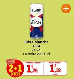 Coccinelle Supermarché 1664 Bière blanche offre