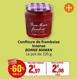 Coccinelle Supermarché BONNE MAMAN Confiture de framboise Intense offre