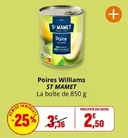 Coccinelle Supermarché ST MAMET Poires Williams offre
