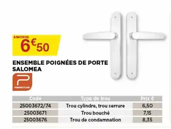 Ensemble poignées de porte salomea