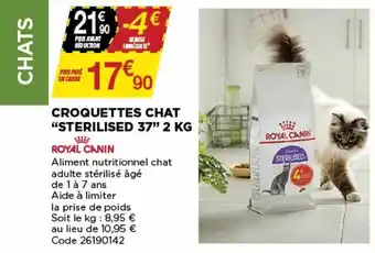 Bricomarché Croquettes chat "sterilised 37" 2 KG offre