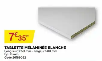 Bricomarché Tablette mélaminée blanche offre