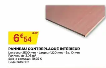 Panneau contreplaqué intérieur