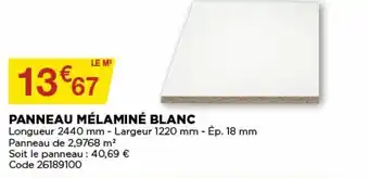 Bricomarché Panneau mélaminé blanc offre