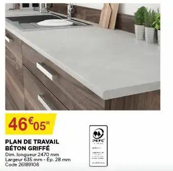Plan de travail béton griffé